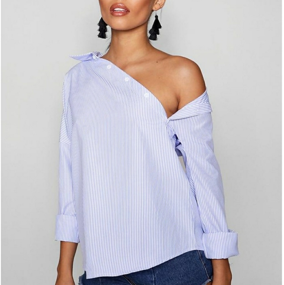 Stripe Asymmetric Shirt sz 10